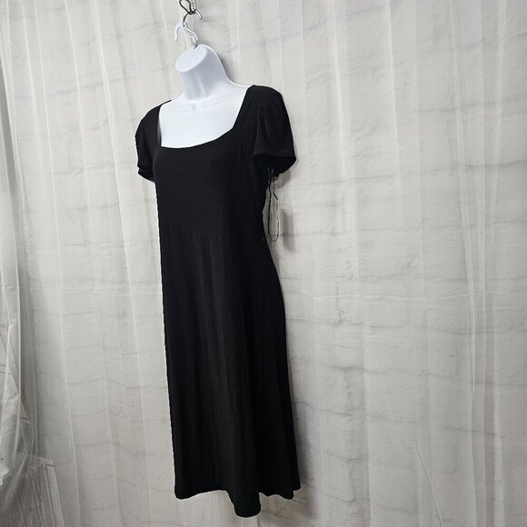 NWT Essentials A.B.S. Black Minimalist Goth Dress Shift Coquette M - Picture 6 of 13